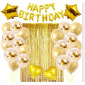 28pcs Rose Gold Birthday Balloon Rain Rudeau de rainure en latex Ballon